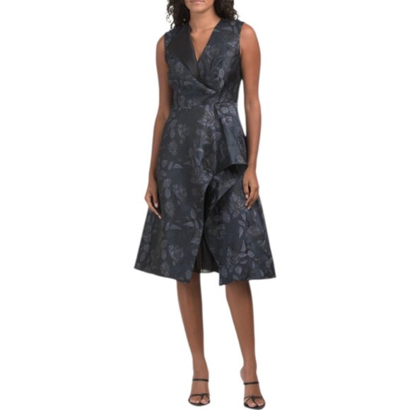 KAY UNGER Lottie Floral Jacquard Midi Dress